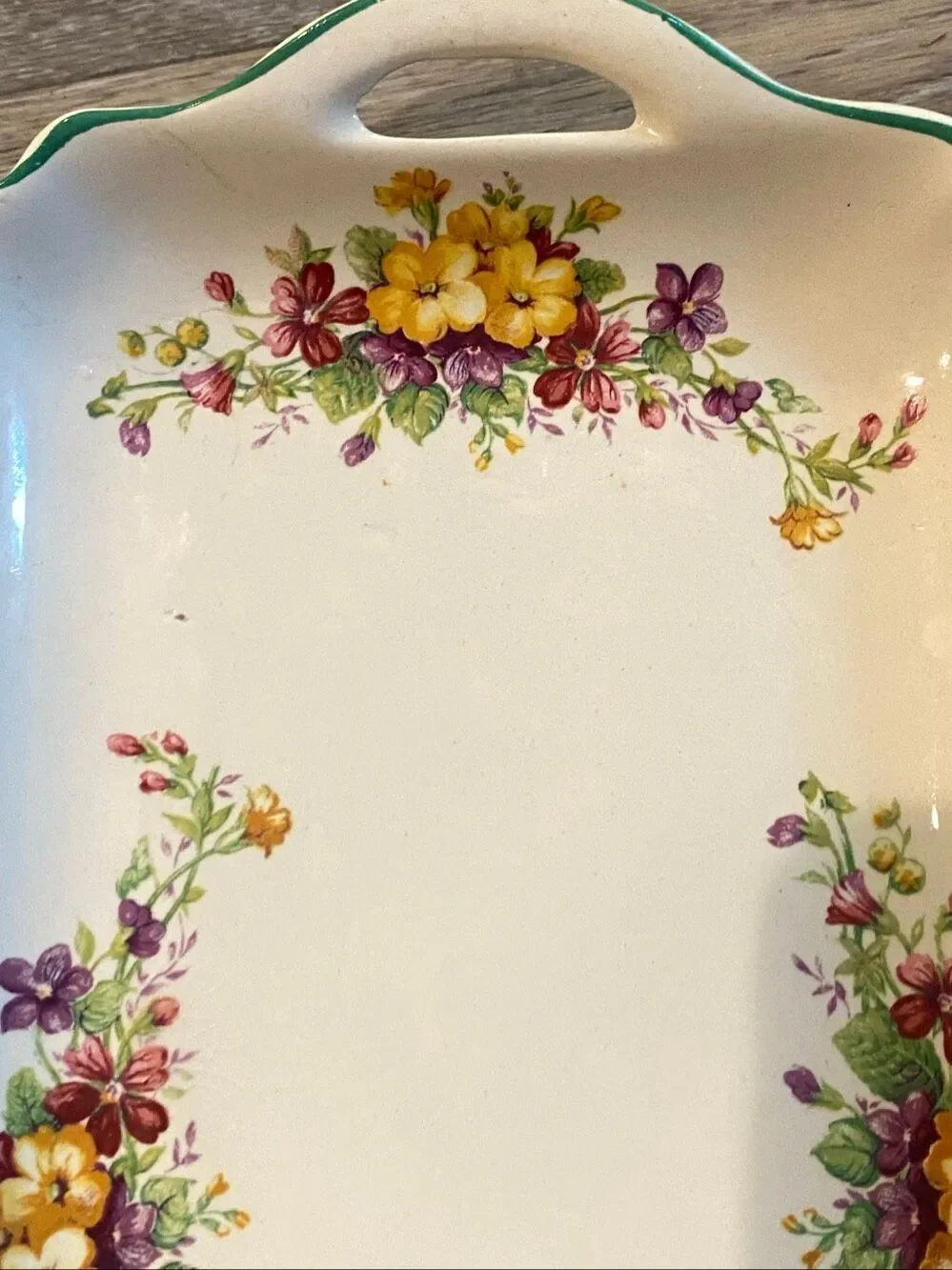 Burleigh Ware Floral Handled Serving Tray Burslem England.vintage